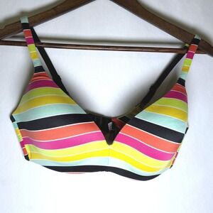 Victoria's Secret Body by Victoria IPEX Wireless Bra 36D Multi-Color Stripe